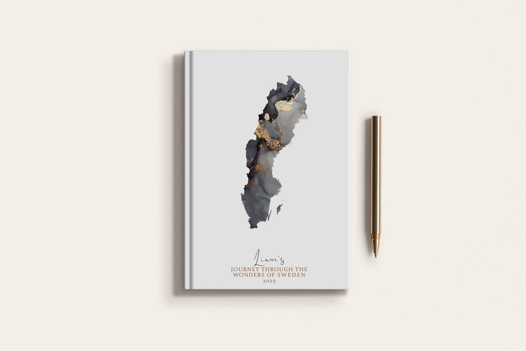Sweden Travel Journal Personalised Travel Diary Notebook Country Sweden Map Custom Map Planner