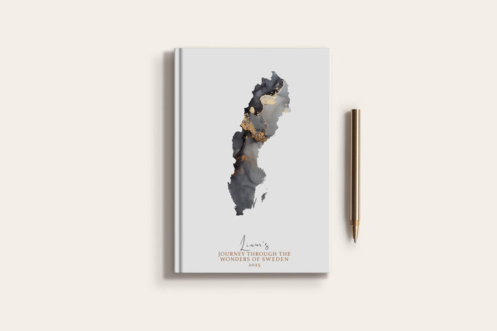 Sweden Travel Journal Personalised Travel Diary Notebook Country Sweden Map Custom Map Planner