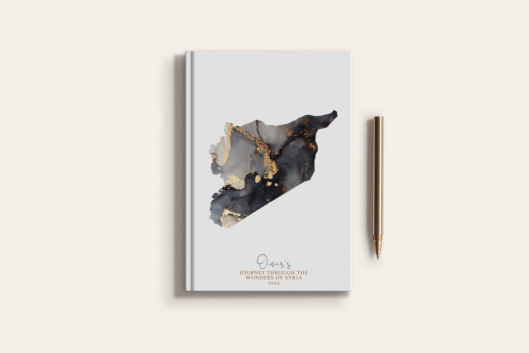Syria Travel Journal Personalised Travel Diary Notebook Country Syria Map Custom Map Planner