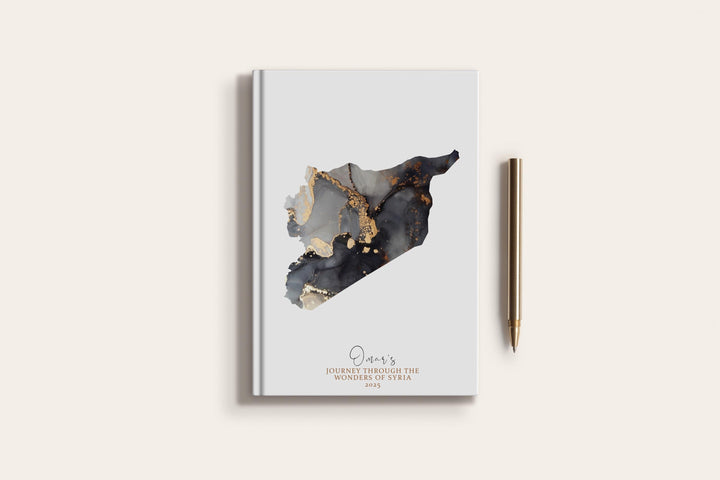 Syria Travel Journal Personalised Travel Diary Notebook Country Syria Map Custom Map Planner