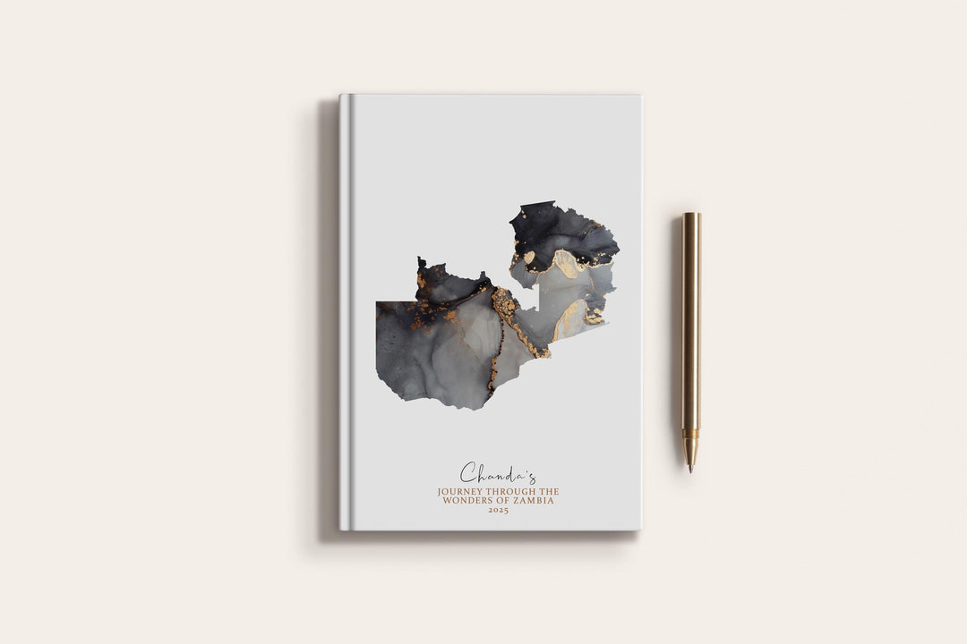 Zambia Travel Journal Personalised Travel Diary Notebook Country Zambia Map Custom Map Planner