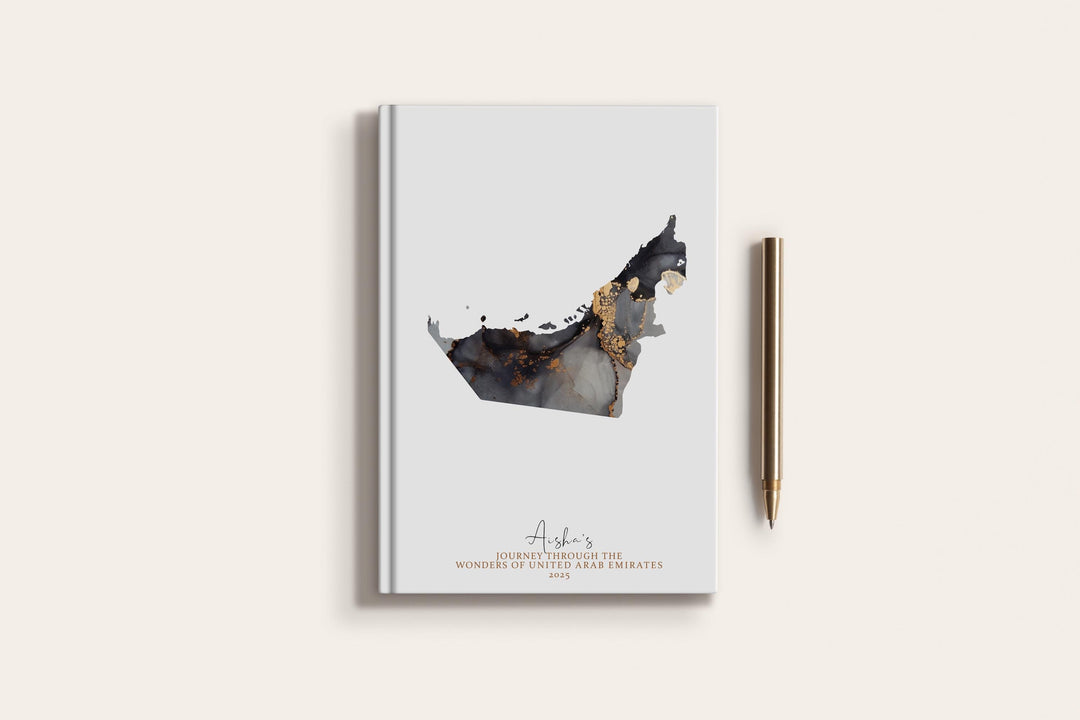 United Arab Emirates Travel Journal Personalised Travel Diary Notebook Country United Arab Emirates Map Custom Map Planner