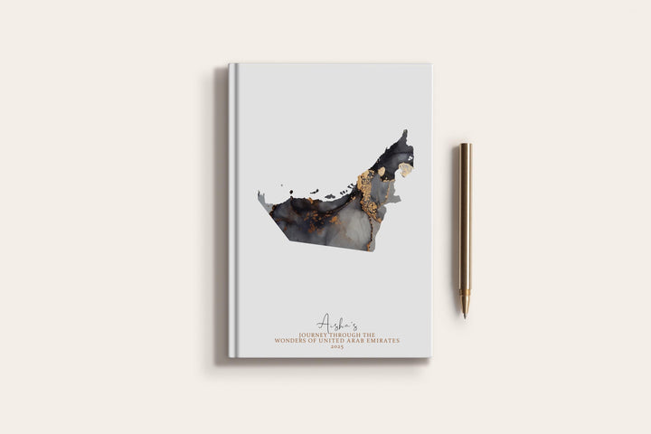 United Arab Emirates Travel Journal Personalised Travel Diary Notebook Country United Arab Emirates Map Custom Map Planner
