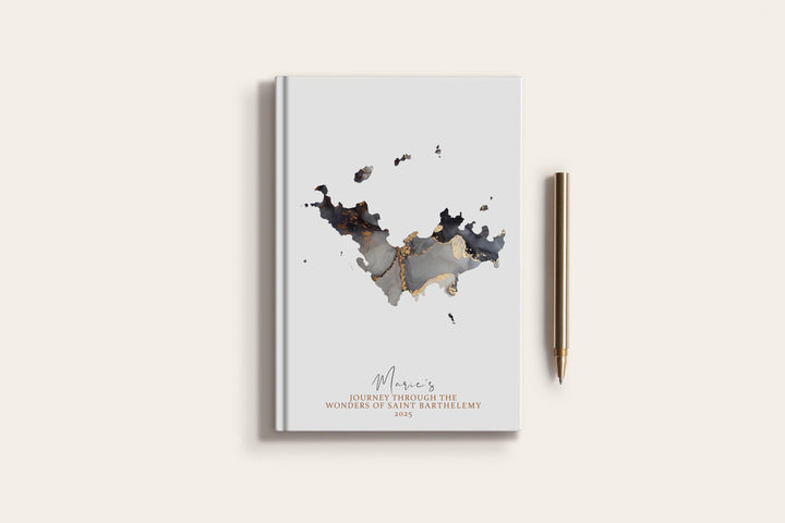 Saint Barthelemy Travel Journal Personalised Travel Diary Notebook Country Saint Barthelemy Map Custom Map Planner