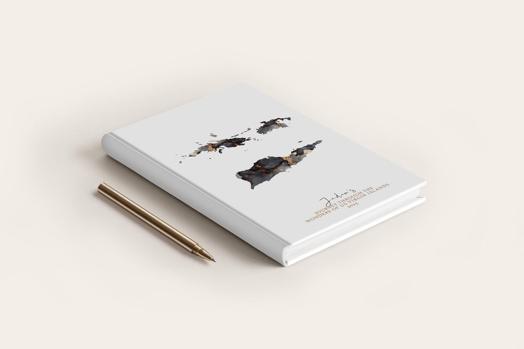 US Virgin Islands Travel Journal Personalised Travel Diary Notebook Country US Virgin Islands Map Custom Map Planner