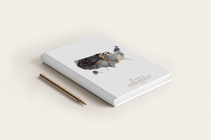 USA Travel Journal Personalised Travel Diary Notebook Country USA Map Custom Map Planner