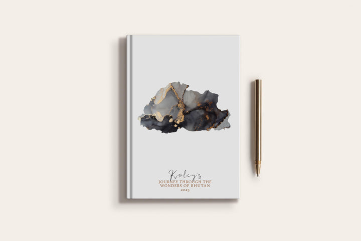 Bhutan Travel Journal Personalised Travel Diary Notebook Country Bhutan Map Custom Map Planner