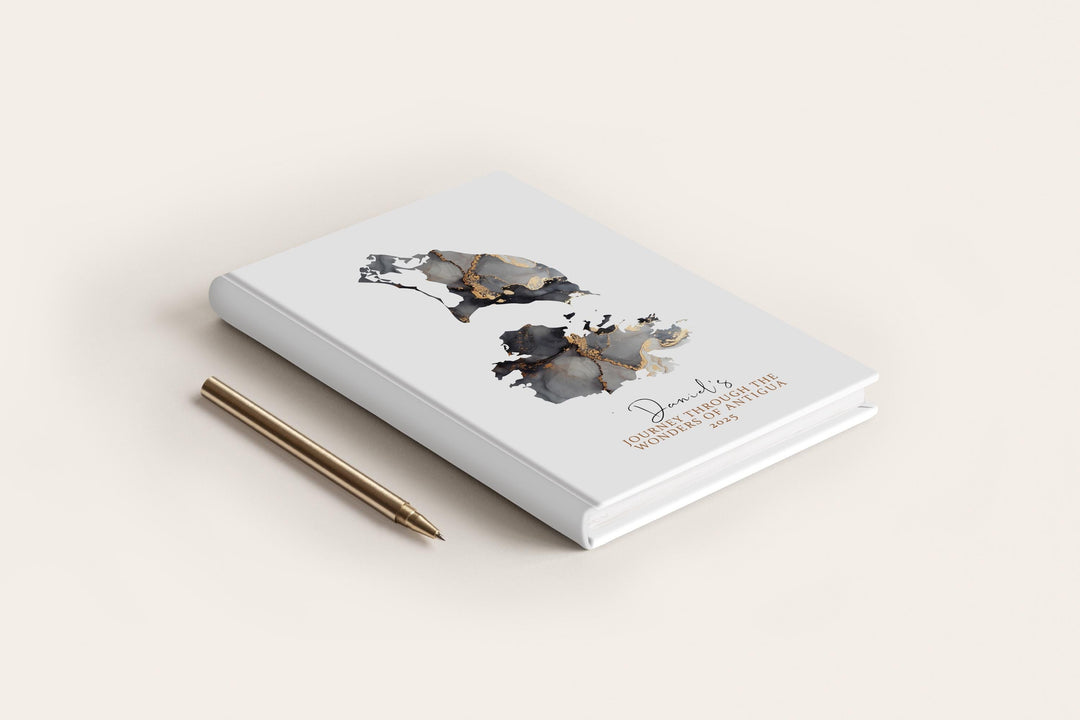 Antigua Travel Journal Personalised Travel Diary Notebook Country Antigua Map Custom Map Planner