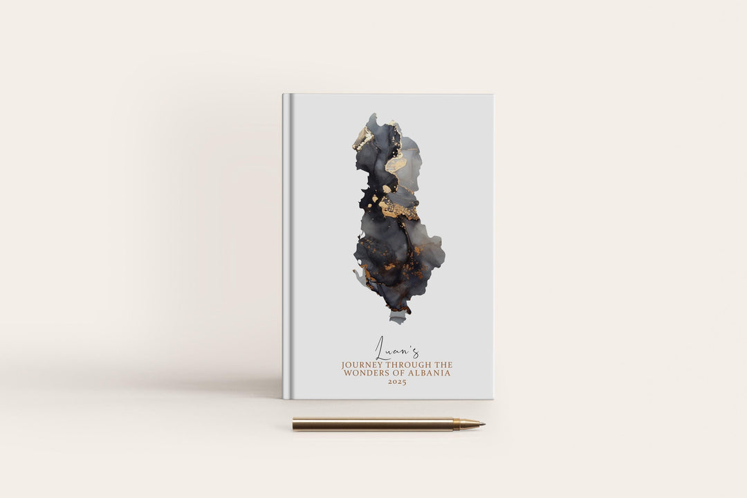 Albania Travel Journal Personalised Travel Diary Notebook Country Albania Map Custom Map Planner