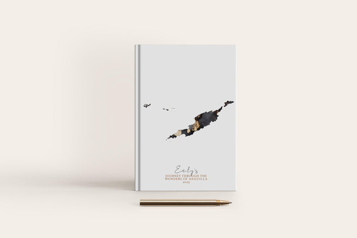 Anguilla Travel Journal Personalised Travel Diary Notebook Country Anguilla Map Custom Map Planner
