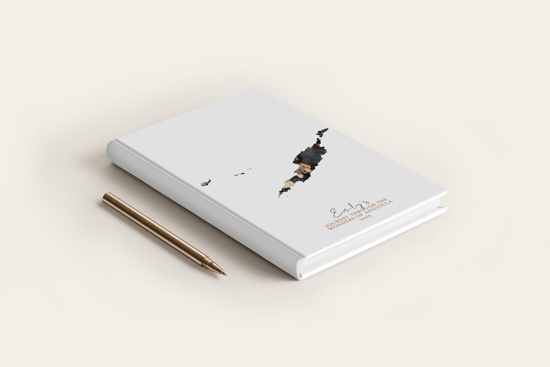 Anguilla Travel Journal Personalised Travel Diary Notebook Country Anguilla Map Custom Map Planner