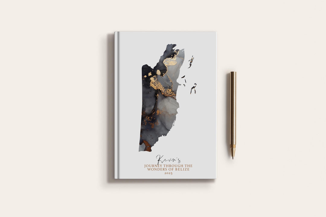 Belize Travel Journal Personalised Travel Diary Notebook Country Belize Map Custom Map Planner