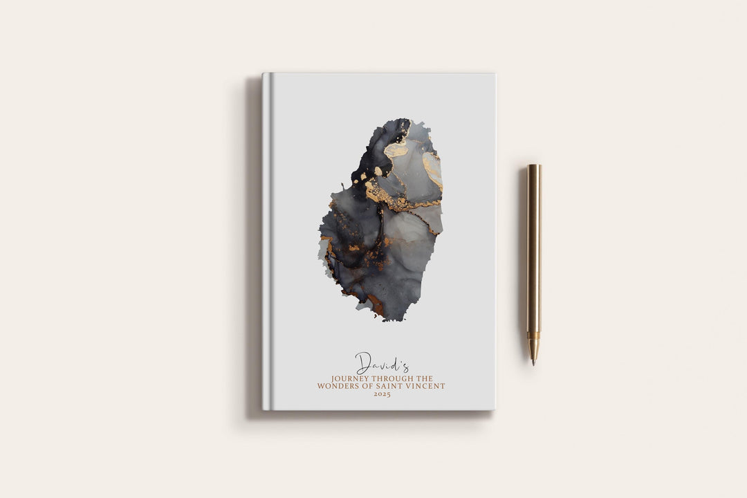 Saint Vincent Travel Journal Personalised Travel Diary Notebook Country Saint Vincent Map Custom Map Planner