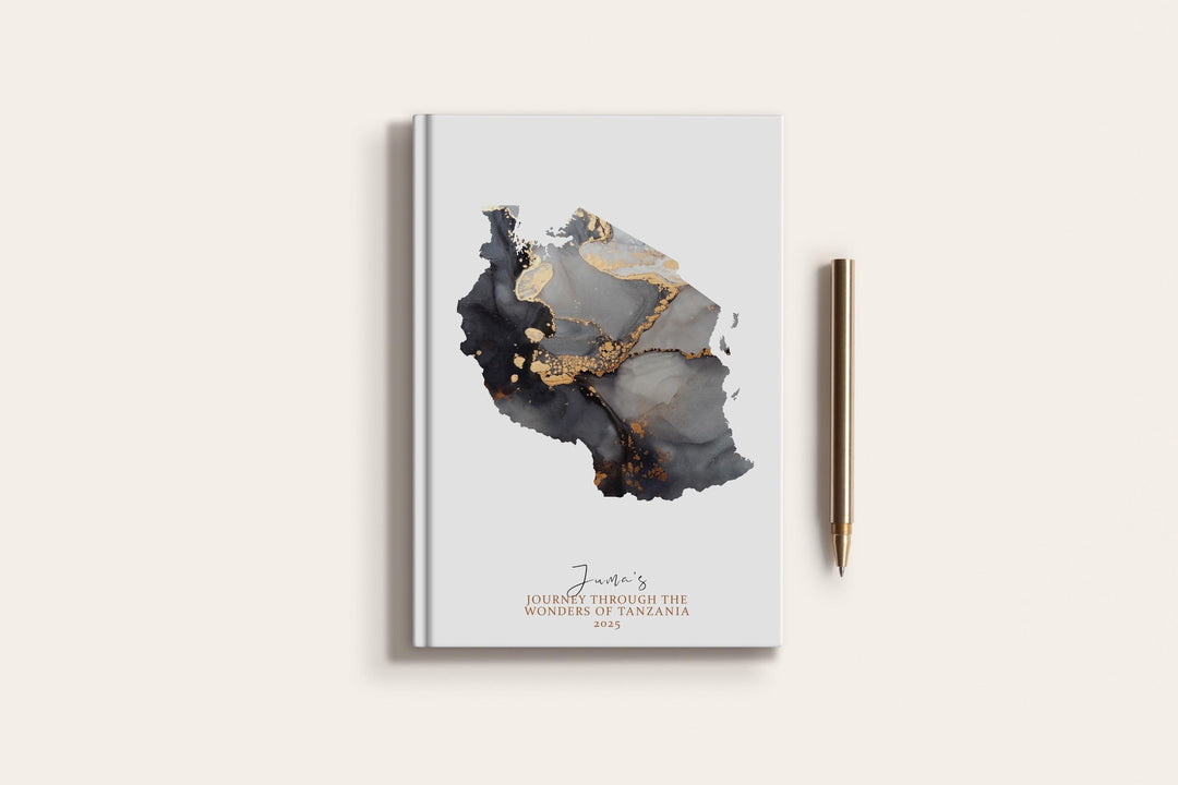 Tanzania Travel Journal Personalised Travel Diary Notebook Country Tanzania Map Custom Map Planner