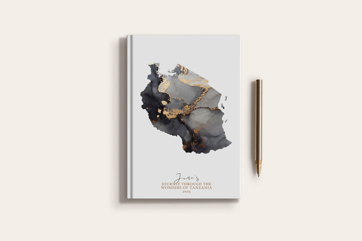 Tanzania Travel Journal Personalised Travel Diary Notebook Country Tanzania Map Custom Map Planner