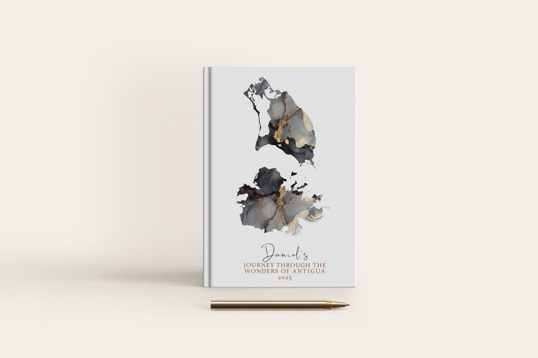Antigua Travel Journal Personalised Travel Diary Notebook Country Antigua Map Custom Map Planner