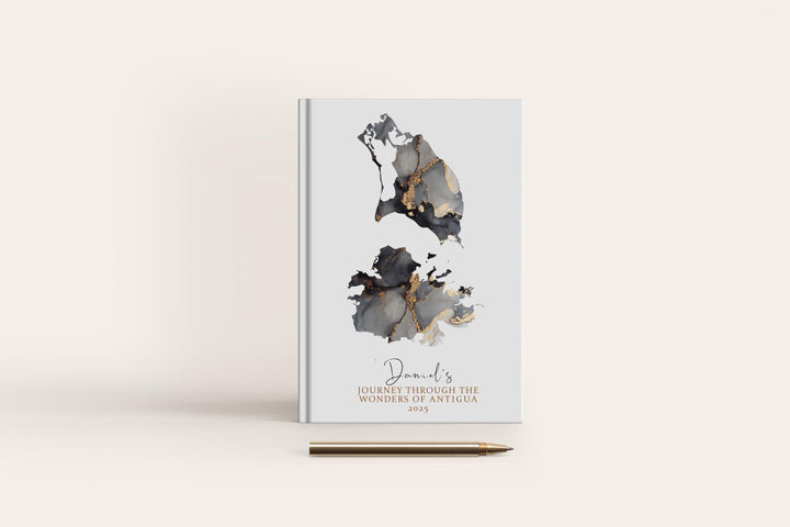 Antigua Travel Journal Personalised Travel Diary Notebook Country Antigua Map Custom Map Planner