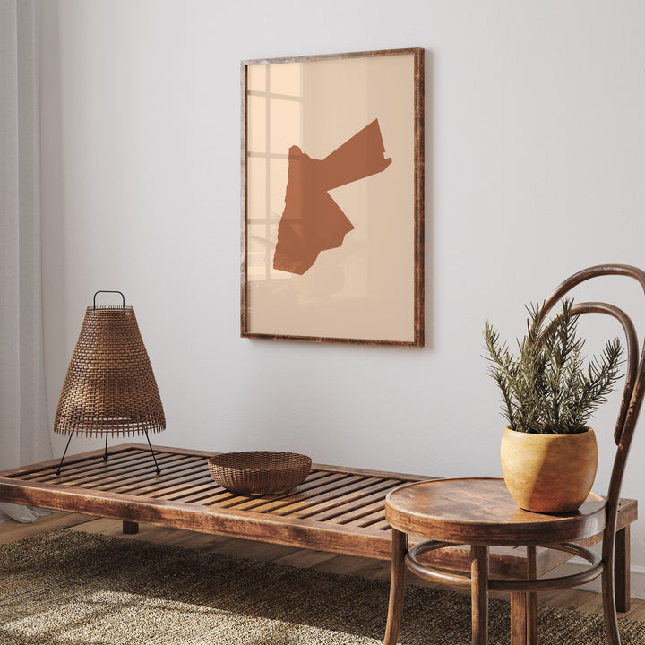 Jordan Map Boho Wall Art Print Mid Century Travel Poster