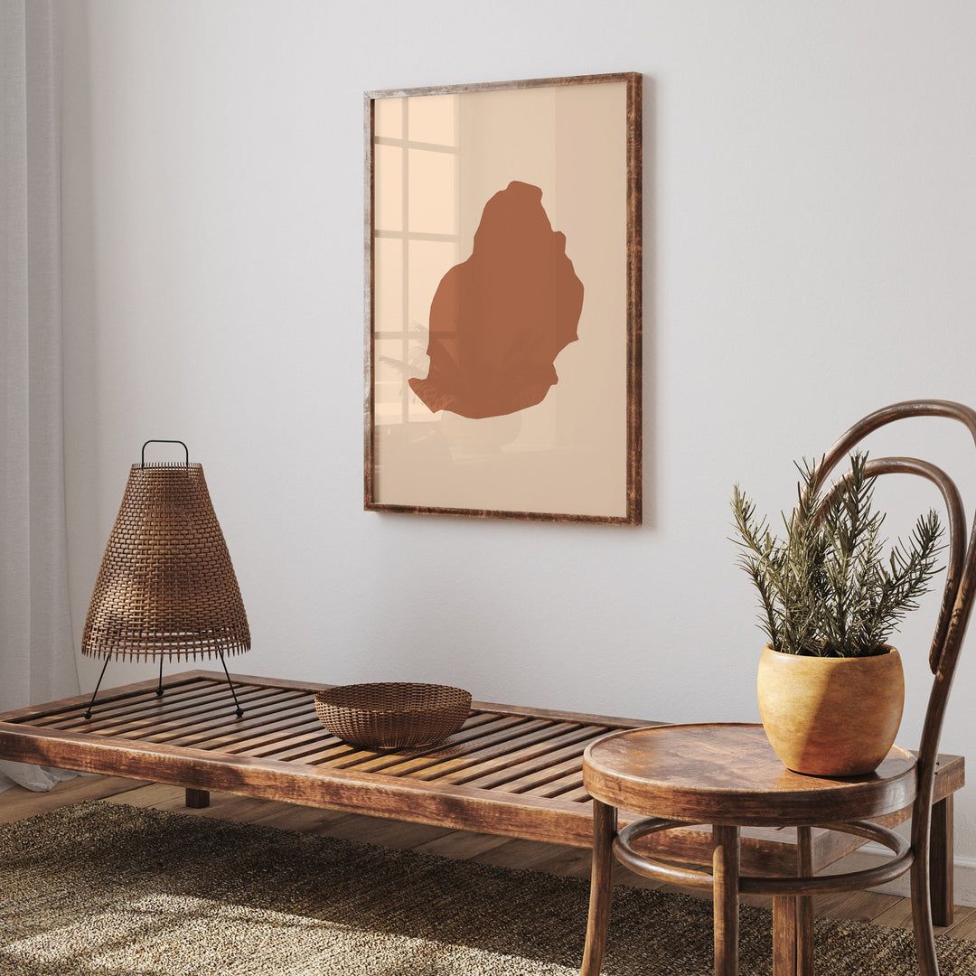 Mauritius Map Boho Wall Art Print Mid Century Travel Poster