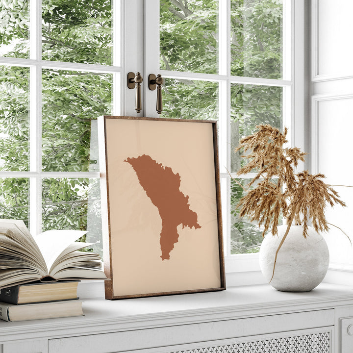 Moldova Map Boho Wall Art Print Mid Century Travel Poster