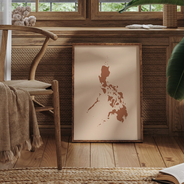 Philippines Map Boho Wall Art Print Mid Century Travel Poster