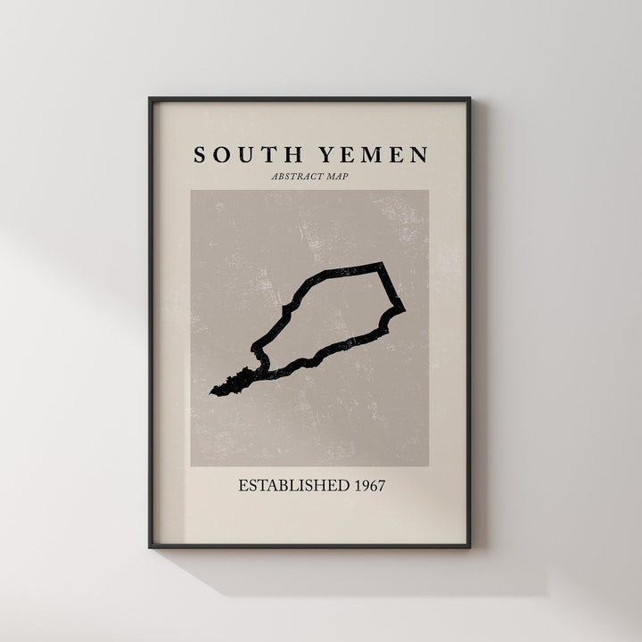Abstract South Yemen Map Vintage Wall Art Print Picasso + Matisse Inspired Travel Poster OE