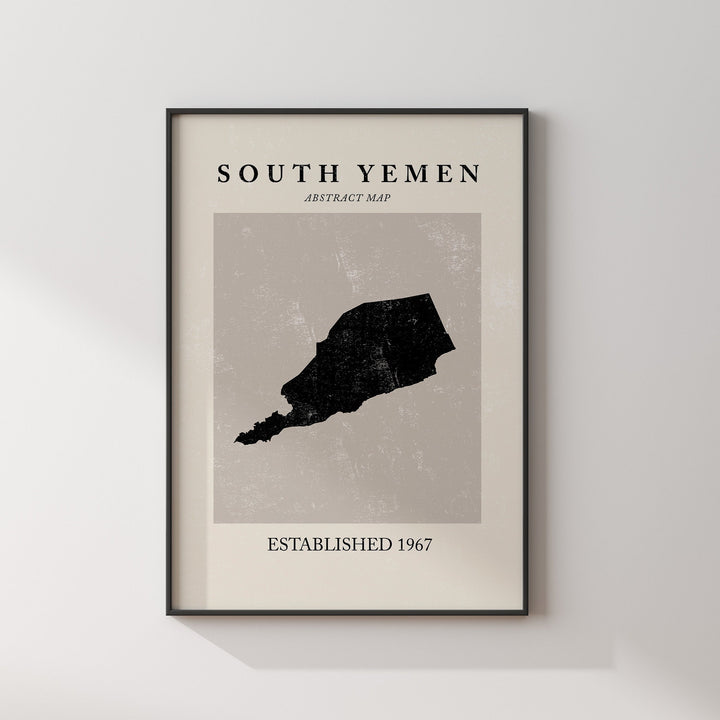 Abstract South Yemen Map Vintage Wall Art Print Picasso + Matisse Inspired Travel Poster OE