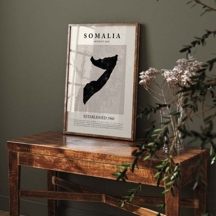 Abstract Somalia Map Vintage Wall Art Print Picasso + Matisse Inspired Travel Poster