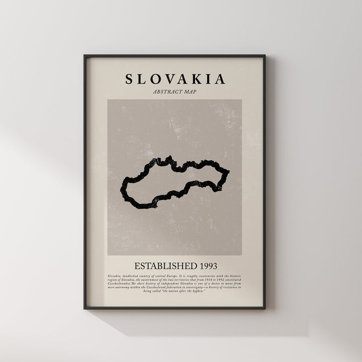Abstract Slovakia Map Vintage Wall Art Print Picasso + Matisse Inspired Travel Poster