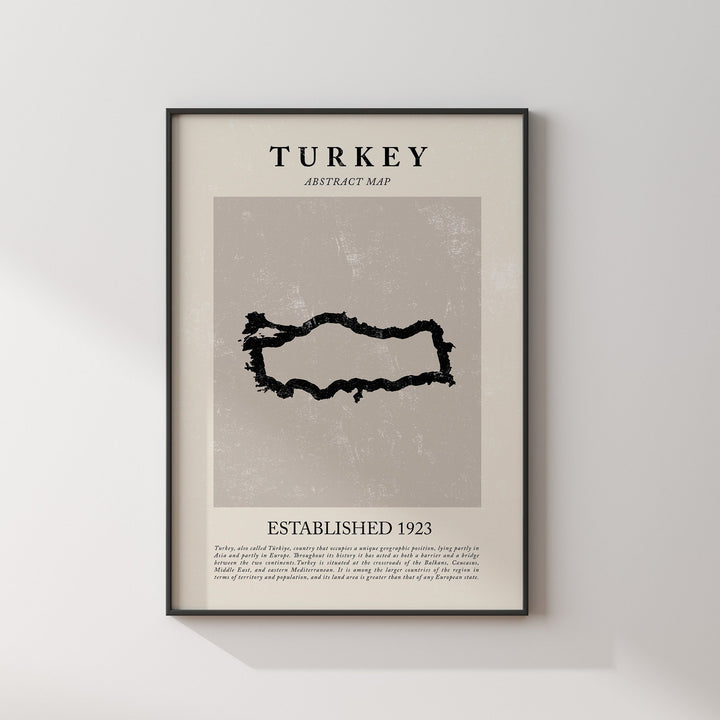 Abstract Turkey Map Vintage Wall Art Print Picasso + Matisse Inspired Travel Poster