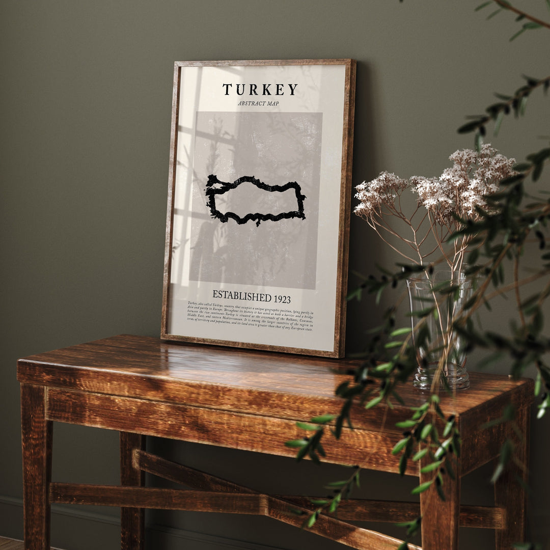Abstract Turkey Map Vintage Wall Art Print Picasso + Matisse Inspired Travel Poster