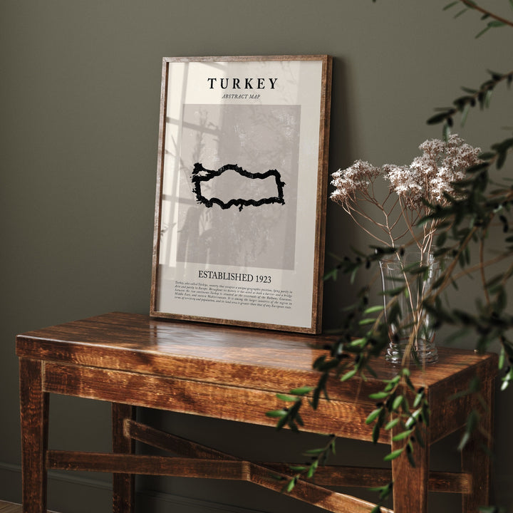Abstract Turkey Map Vintage Wall Art Print Picasso + Matisse Inspired Travel Poster