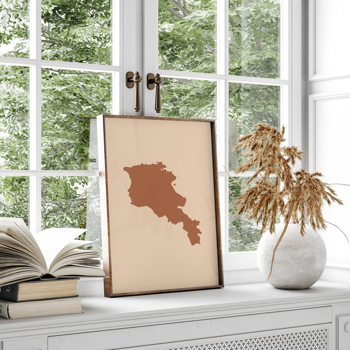 Armenia Map Boho Wall Art Print Mid Century Travel Poster