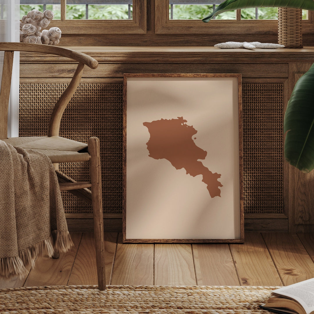 Armenia Map Boho Wall Art Print Mid Century Travel Poster