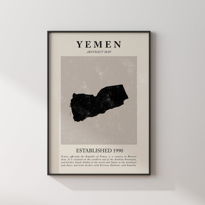 Abstract Yemen Map Vintage Wall Art Print Picasso + Matisse Inspired Travel Poster