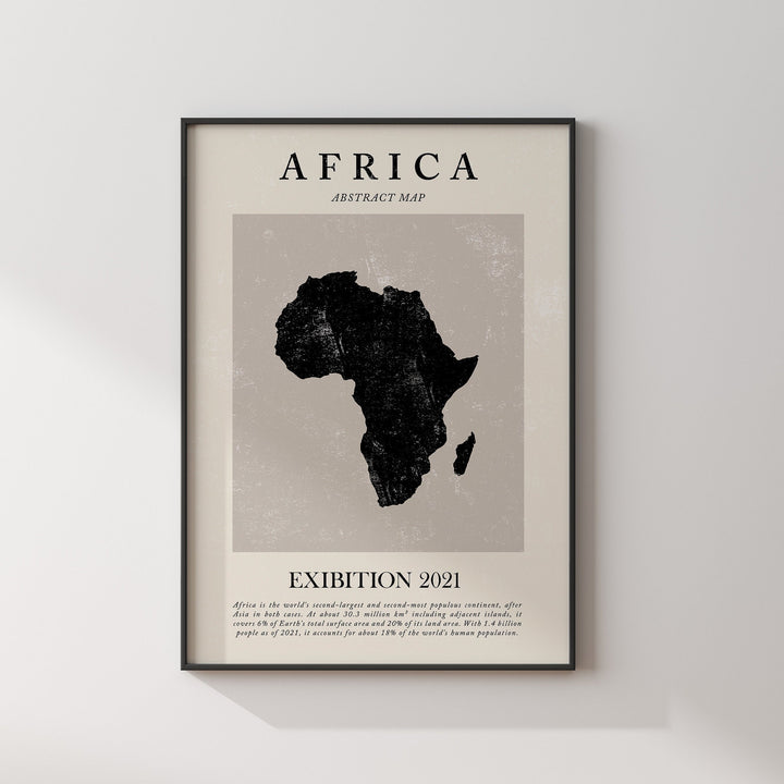 Africa Map Vintage Abstract Wall Art Print Picasso + Matisse Inspired Travel Poster