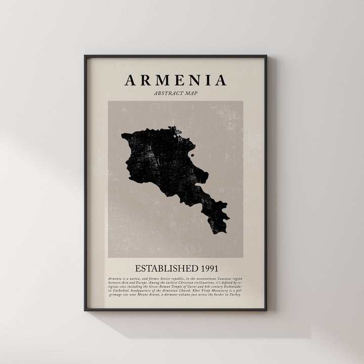 Armenia Map Vintage Abstract Wall Art Print Picasso + Matisse Inspired Travel Poster