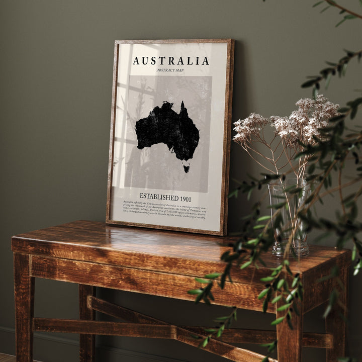 Australia Map Vintage Abstract Wall Art Print Picasso + Matisse Inspired Travel Poster