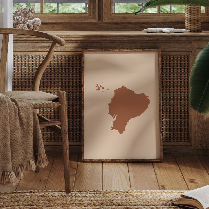 Ecuador Map Boho Wall Art Print Mid Century Travel Poster