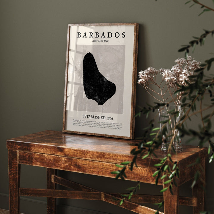 Barbados Map Vintage Abstract Wall Art Print Picasso + Matisse Inspired Travel Poster