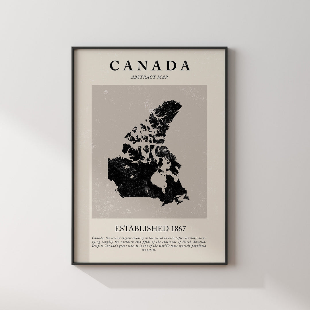 Canada Map Vintage Abstract Wall Art Print Picasso + Matisse Inspired Travel Poster