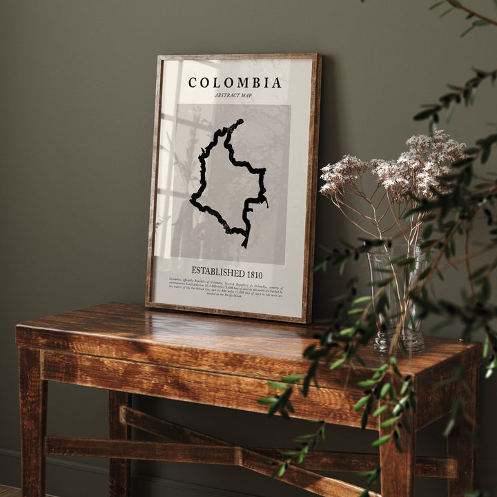 Colombia Map Vintage Abstract Wall Art Print Picasso + Matisse Inspired Travel Poster