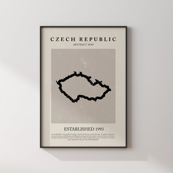 Czech Republic Map Vintage Abstract Wall Art Print Picasso + Matisse Inspired Travel Poster