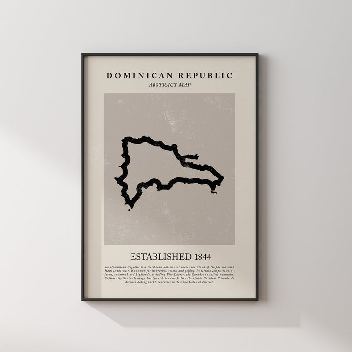 Dominican Republic Map Vintage Abstract Wall Art Print Picasso + Matisse Inspired Travel Poster