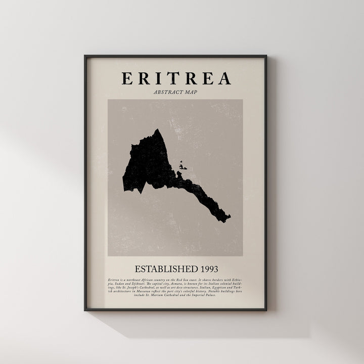 Custom Any Country Map Vintage Abstract Wall Art Print Travel Poster