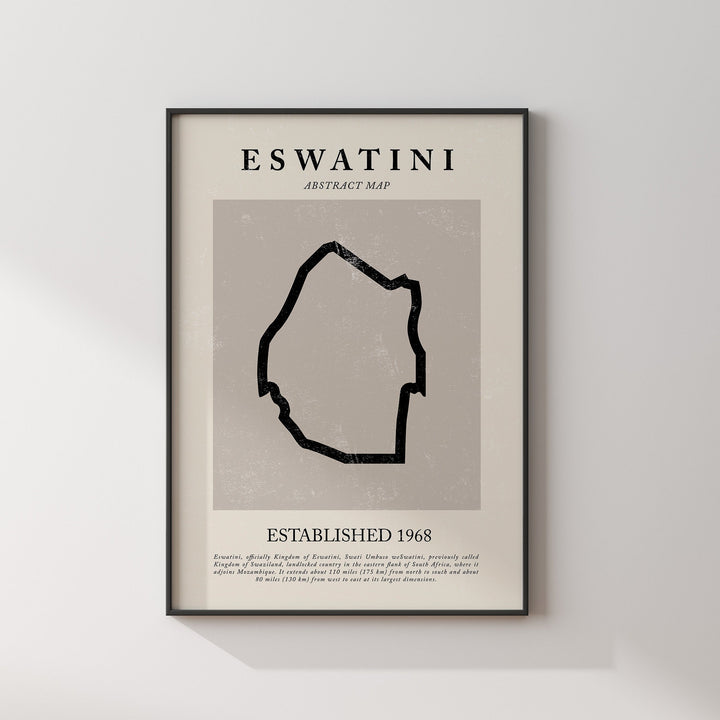 Eswatini Map Vintage Abstract Wall Art Print Picasso + Matisse Inspired Travel Poster