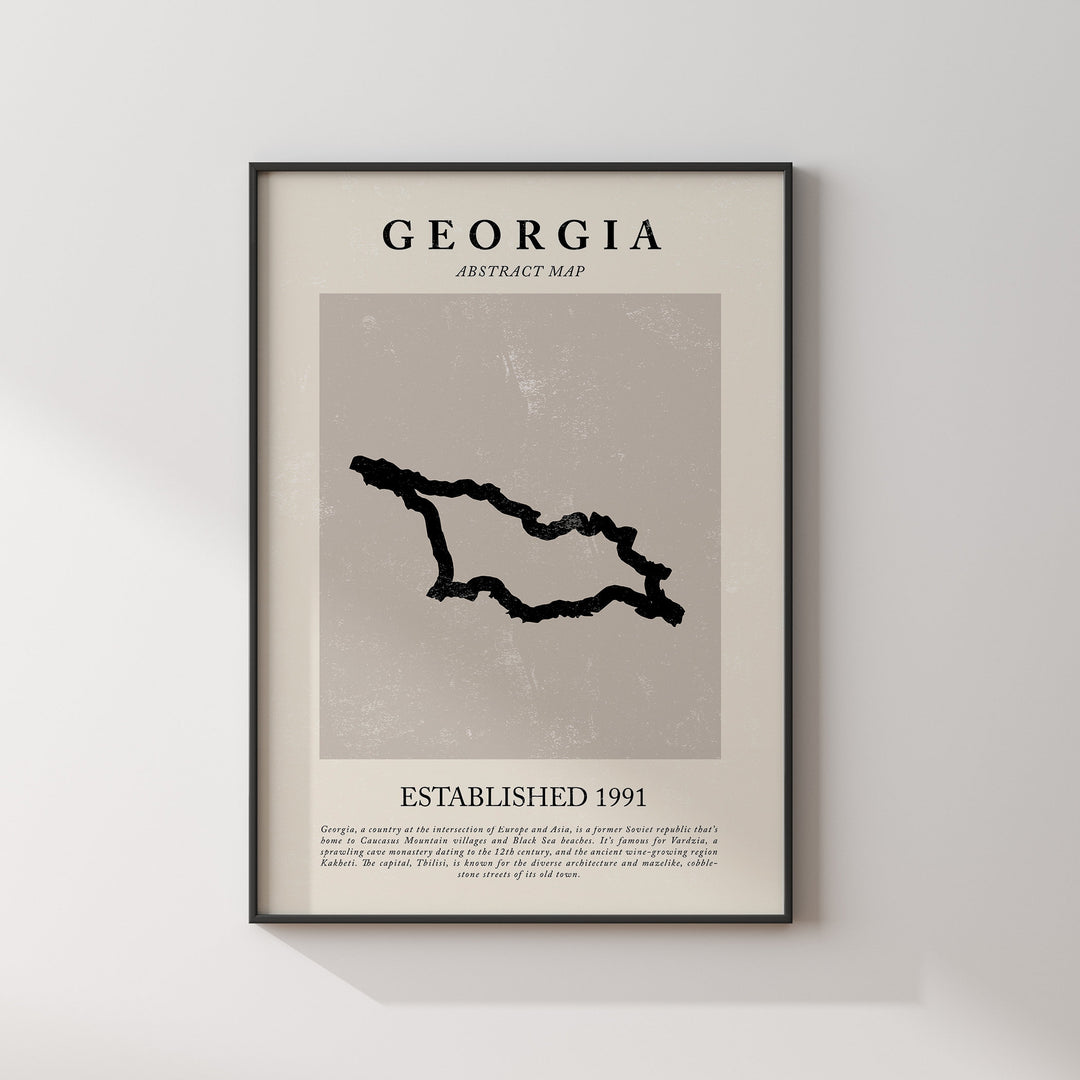 Georgia Map Vintage Abstract Wall Art Print Picasso + Matisse Inspired Travel Poster