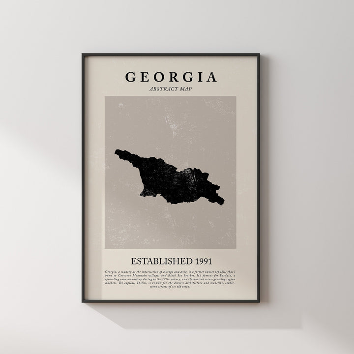 Georgia Map Vintage Abstract Wall Art Print Picasso + Matisse Inspired Travel Poster