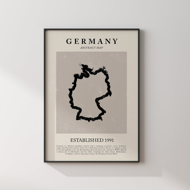 Germany Map Vintage Abstract Wall Art Print Picasso + Matisse Inspired Travel Poster