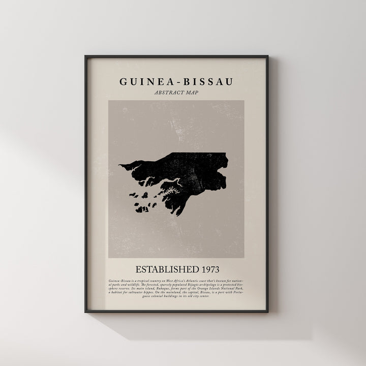 Guinea-bissau Map Vintage Abstract Wall Art Print Picasso + Matisse Inspired Travel Poster